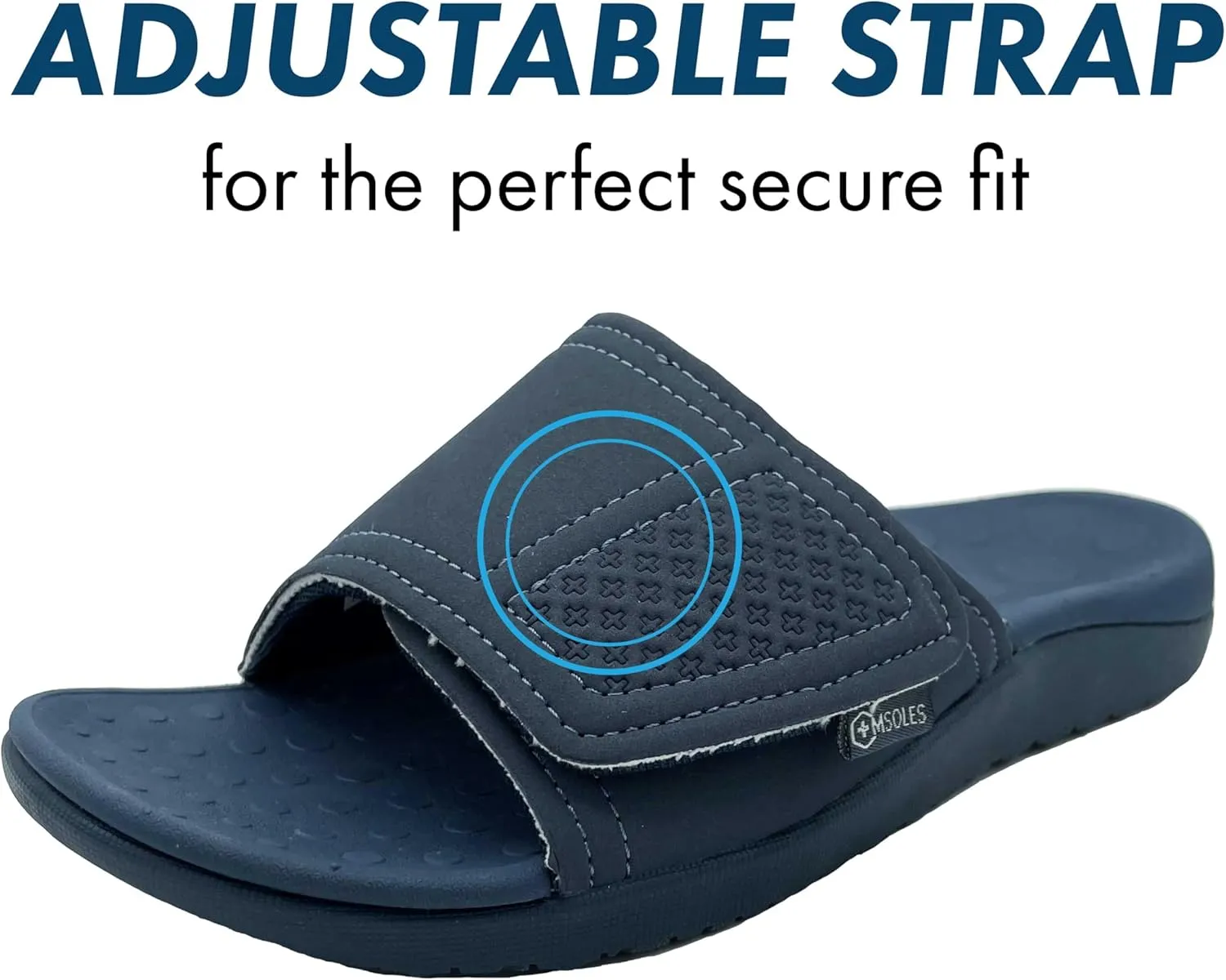RX Unisex Slide & Flip-Flop Sandals -Orthotic Recovery Sandal with Comfortable Arch Support and Adjustable Strap for Foot and Leg Pain Relief, for Men and Women