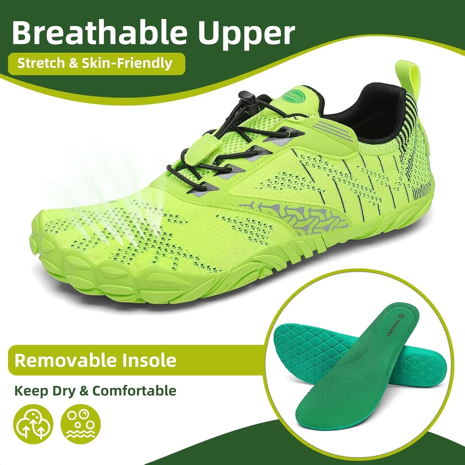 SAGUARO Womens Mens Barefoot Shoes Minimalist Trail Runner Wide Toe Box Zero Drop Outdoor Cross Training Shoe