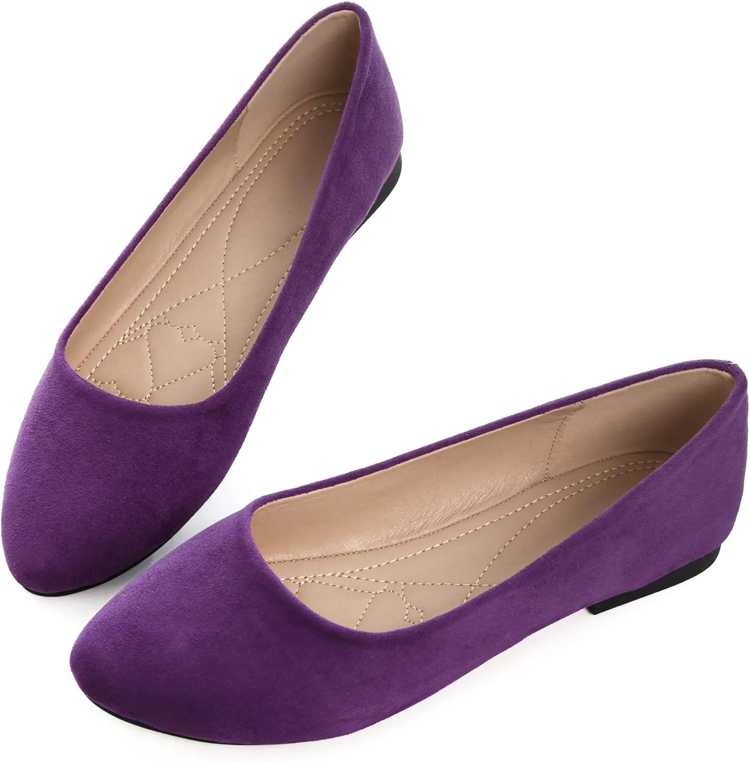 SAILING LU Pointy Toe Shoes Women Ballet Flats Comfort Solid Flat Shoes for Women Work Slip On Moccasins