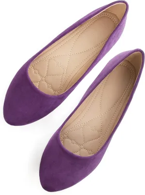 SAILING LU Pointy Toe Shoes Women Ballet Flats Comfort Solid Flat Shoes for Women Work Slip On Moccasins