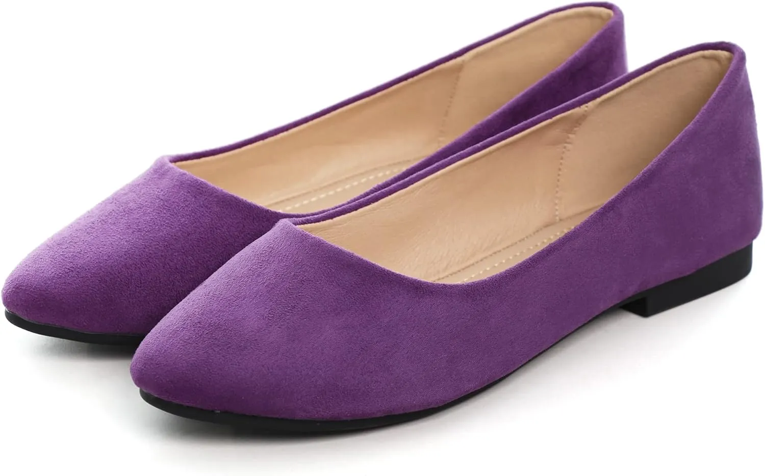 SAILING LU Pointy Toe Shoes Women Ballet Flats Comfort Solid Flat Shoes for Women Work Slip On Moccasins