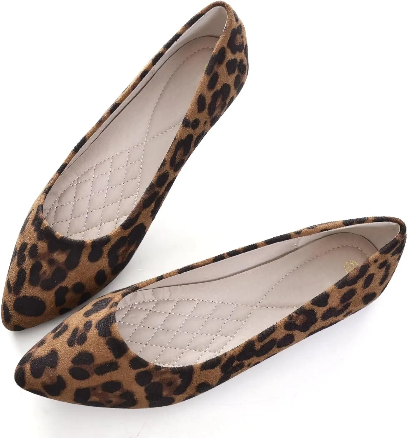 SAILING LU Womens Suede Pointed Toe Ballet Flats Comfortable Wedding Party Casual Slip-On Ballerina Dressy Shoes for Women Walking Shoes