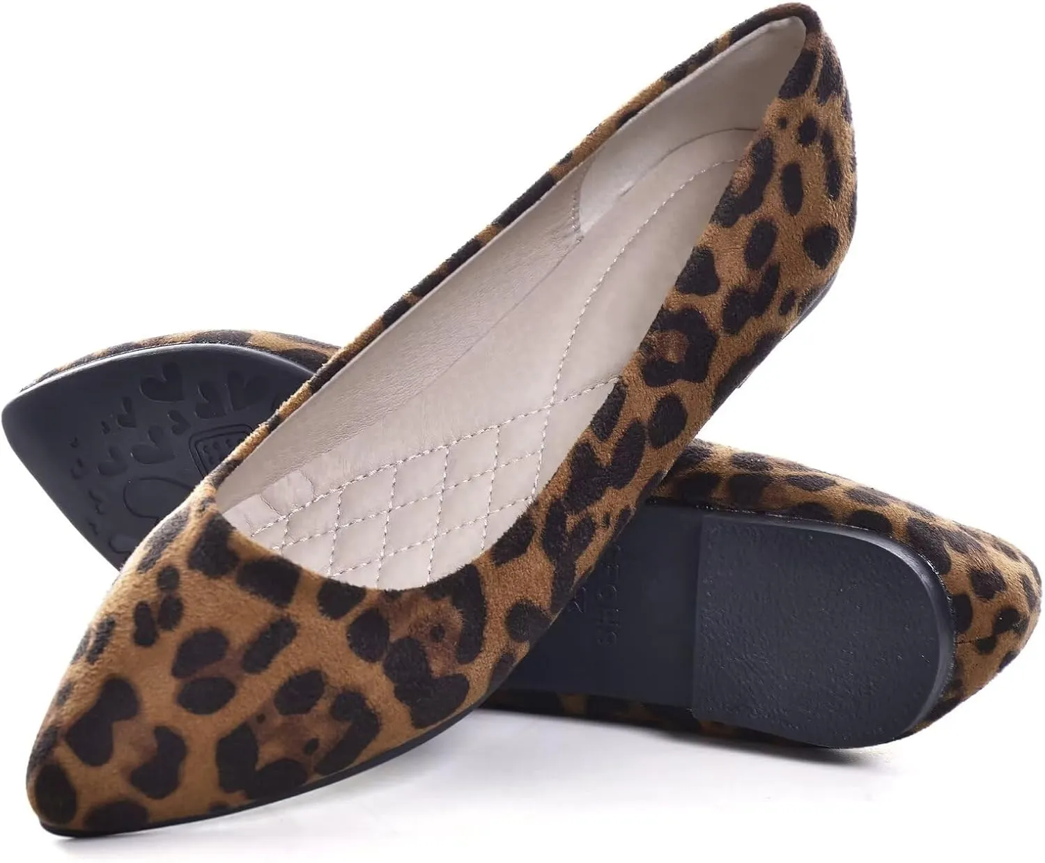 SAILING LU Womens Suede Pointed Toe Ballet Flats Comfortable Wedding Party Casual Slip-On Ballerina Dressy Shoes for Women Walking Shoes