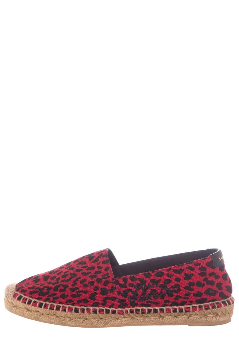 Saint Laurent Red Leopard Print Espadrilles SZ 38.5