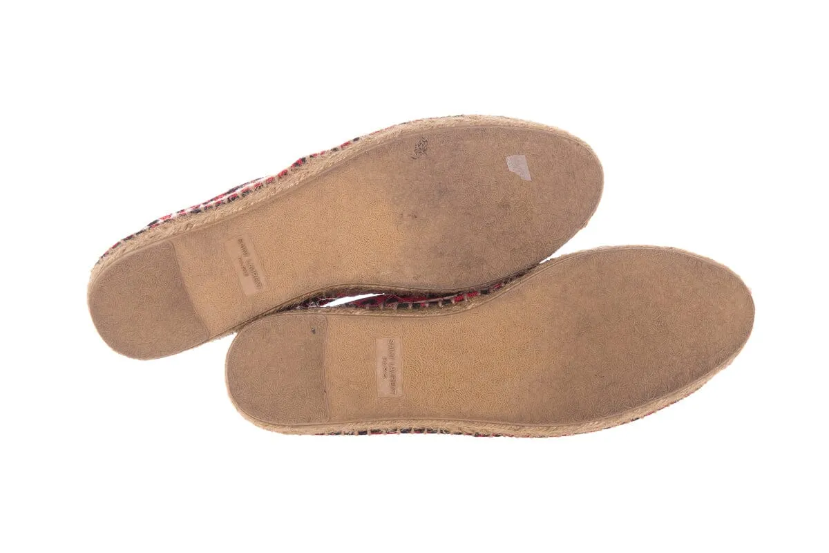 Saint Laurent Red Leopard Print Espadrilles SZ 38.5