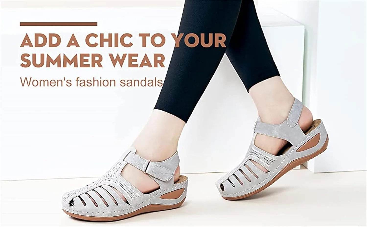 Sandals for Women Casual Summer Closed Toe Sandals Comfortable Bohemia Moccasins Hollow Vintage Out Casual Vintage Wedge Ankle Strap Breathable Flats Shoes,Pink,US6/EU37