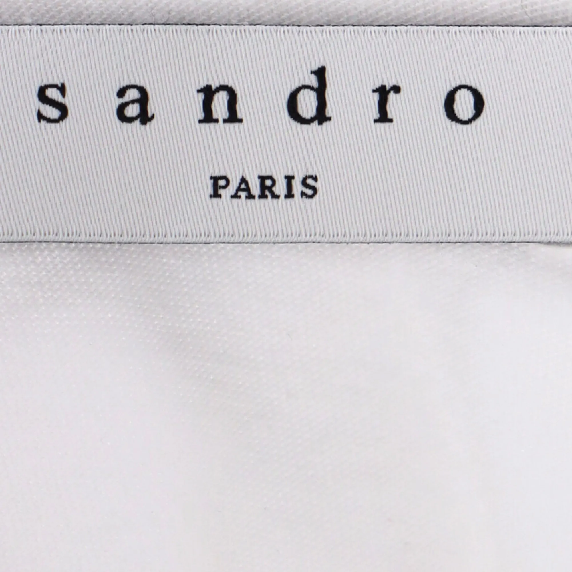 Sandro Paris Mauve Off-The-Shoulder Blouse in White Cotton