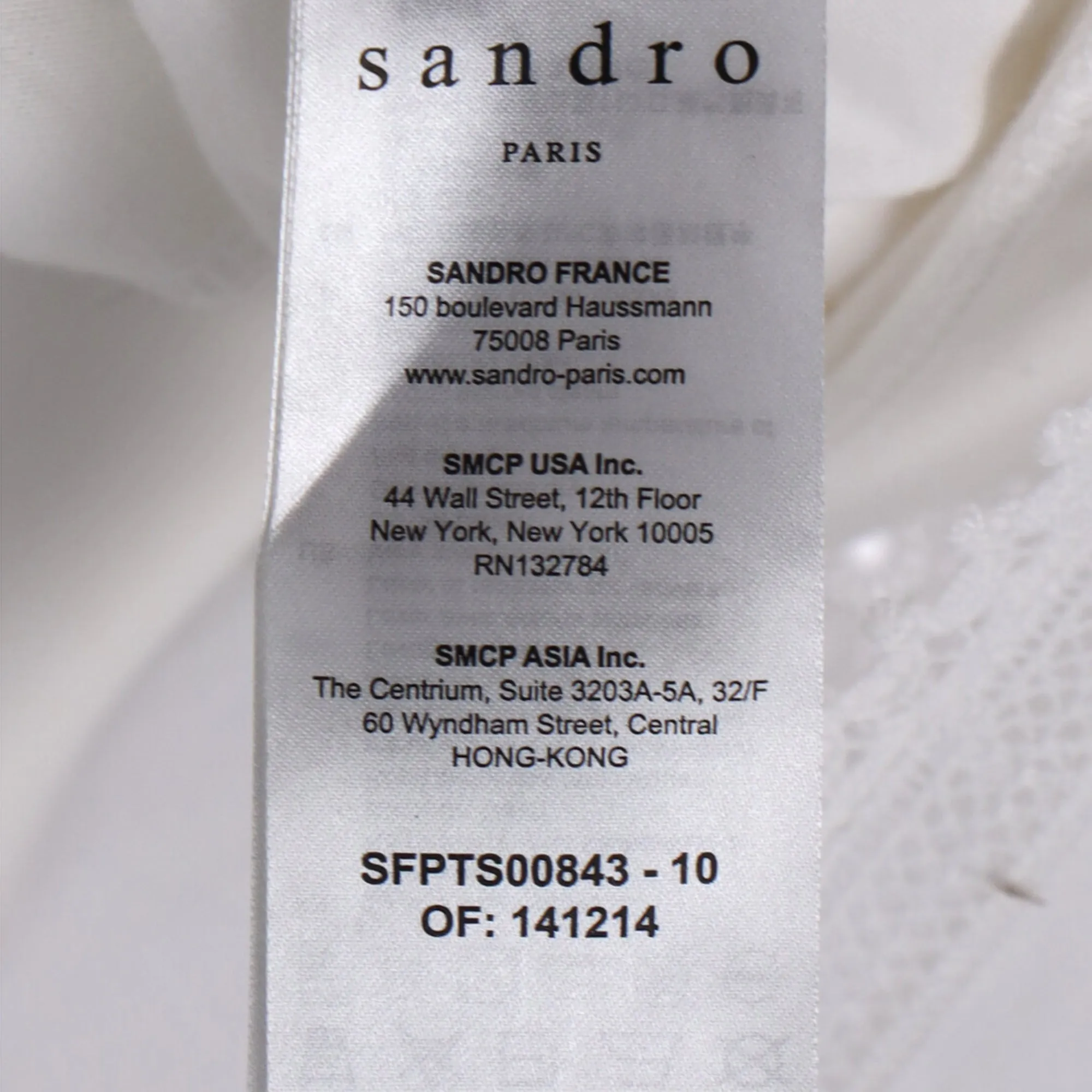 Sandro Paris Mauve Off-The-Shoulder Blouse in White Cotton