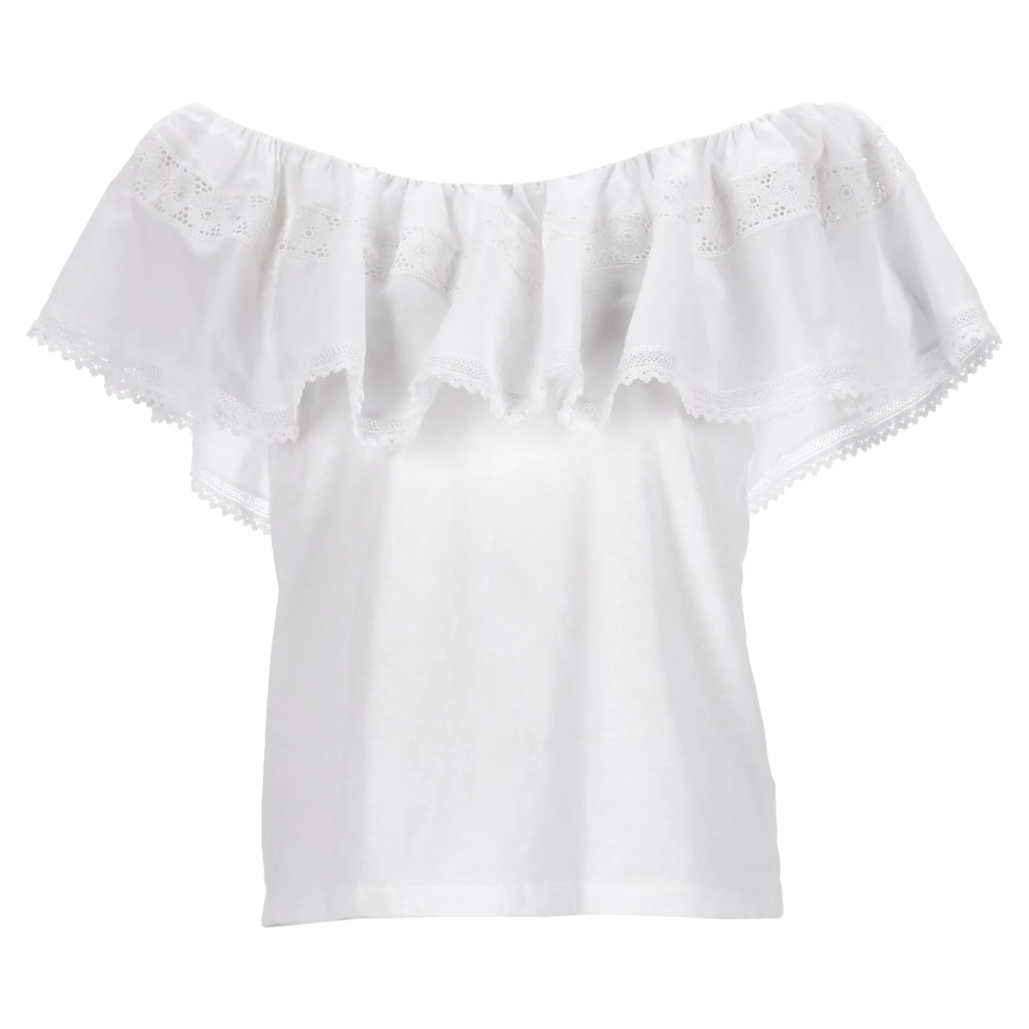 Sandro Paris Mauve Off-The-Shoulder Blouse in White Cotton