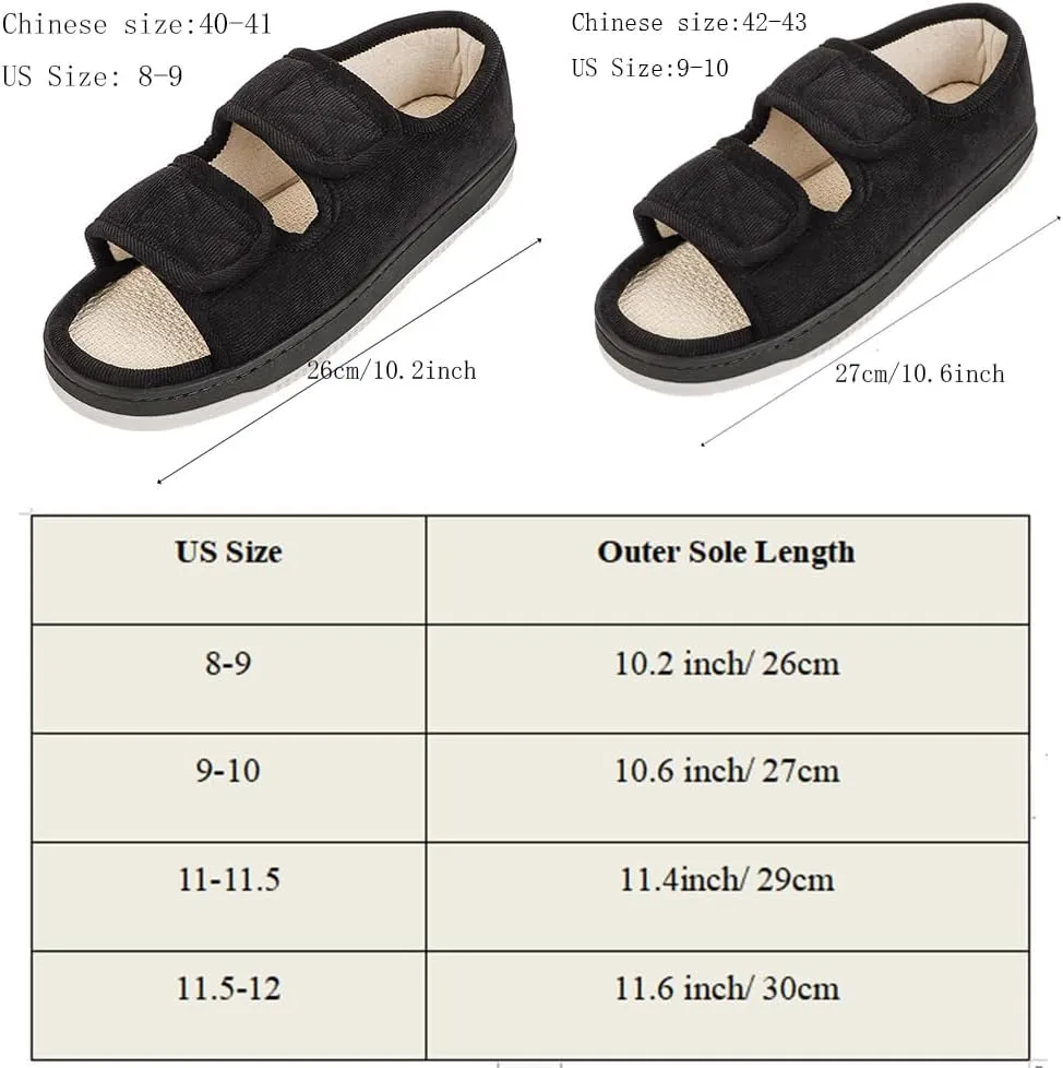 Seniors Wide Flat Sandals Elderly Women Shoes for Swollen Feet Midden-Aged Non-Slip Home Slippers Men Grandma Outdoor Footwear