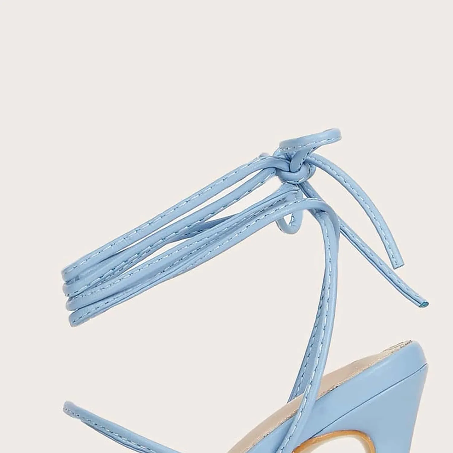 SHEMEE Women's Stiletto High Heel Cross Strappy Sandals Gladiator Roman Style Rope Tie Up Round Toe Summer Shoes
