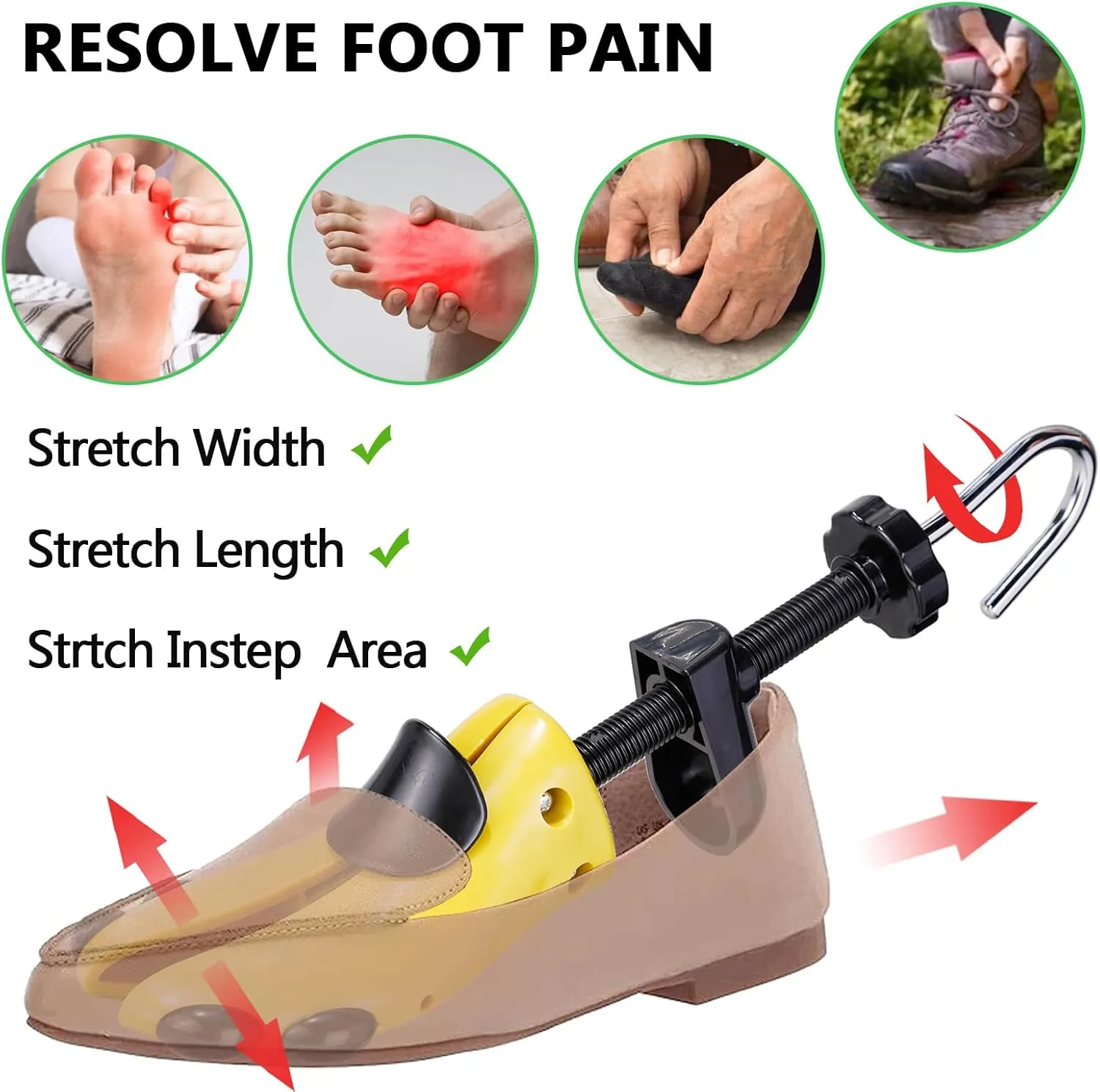 Shoe Stretcher Shoe Trees,Adjustable Length & Width for Men and Women,4-Way Adjustable Shoe Expander Widener