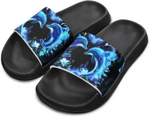 Shower Slippers for Toddler Little Big Kids Slip-On Lightweight Pool Open Toe Sandals for Beach with EVA Sole