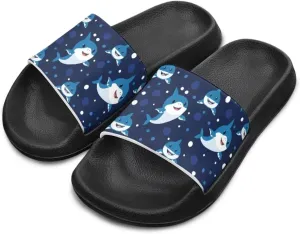 Shower Slippers for Toddler Little Big Kids Slip-On Lightweight Pool Open Toe Sandals for Beach with EVA Sole