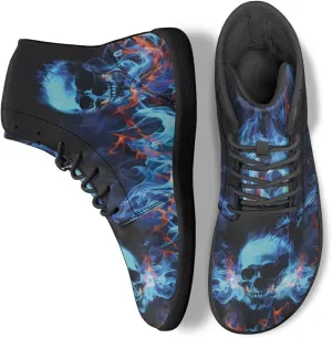 Skull High Top Work Barefoot Shoes Running Sneakers Non Slip Walking Tennis Shoes for Women Men