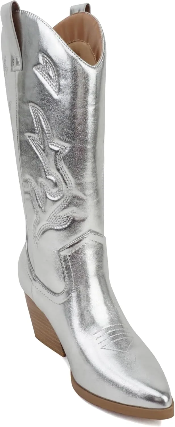 Soda Orville ~ Women Western Cowboy Stitched Pointe Toe Heel Ankle Mid Shaft Fashion Boots
