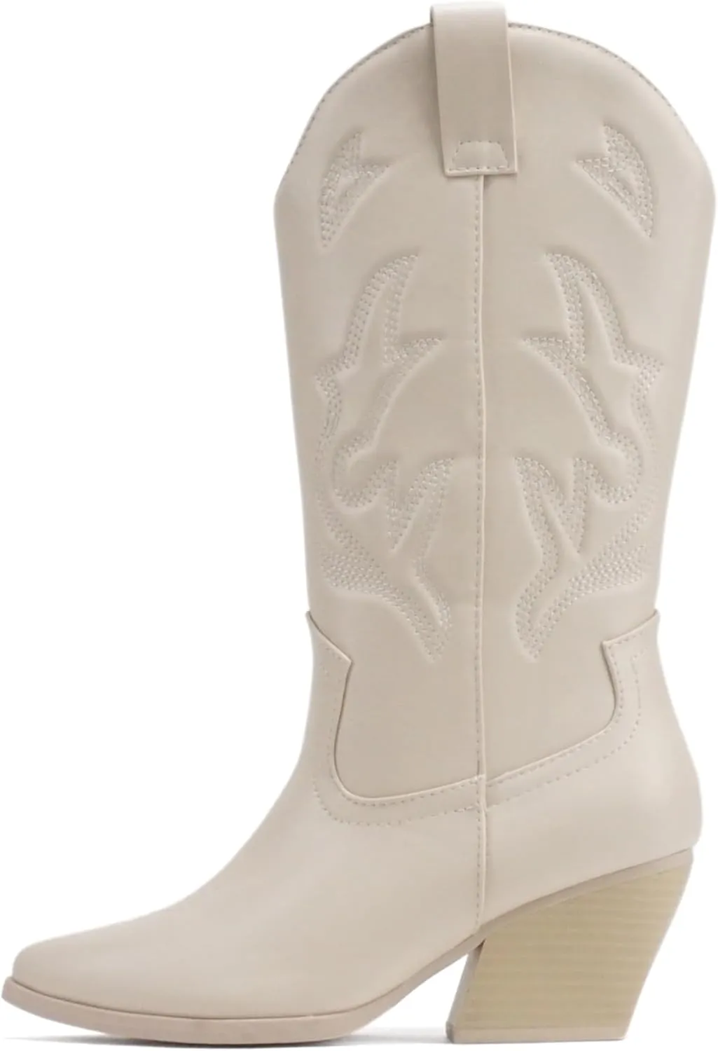 Soda Orville ~ Women Western Cowboy Stitched Pointe Toe Heel Ankle Mid Shaft Fashion Boots