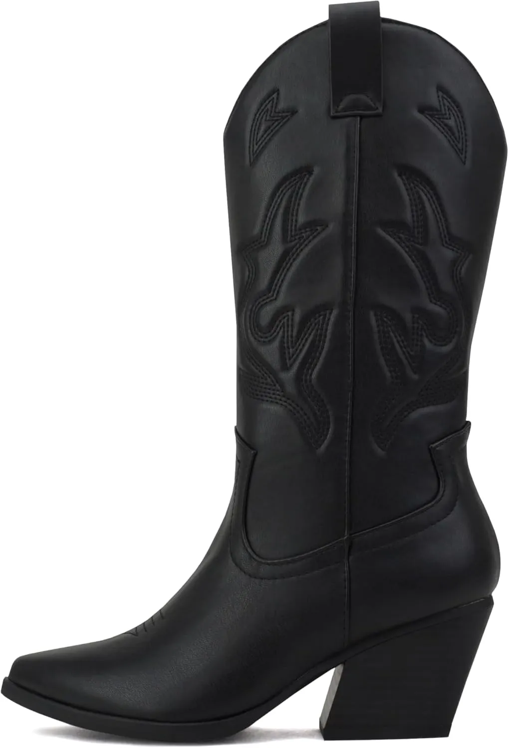 Soda Orville ~ Women Western Cowboy Stitched Pointe Toe Heel Ankle Mid Shaft Fashion Boots