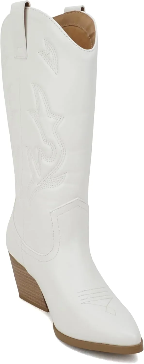 Soda Orville ~ Women Western Cowboy Stitched Pointe Toe Heel Ankle Mid Shaft Fashion Boots
