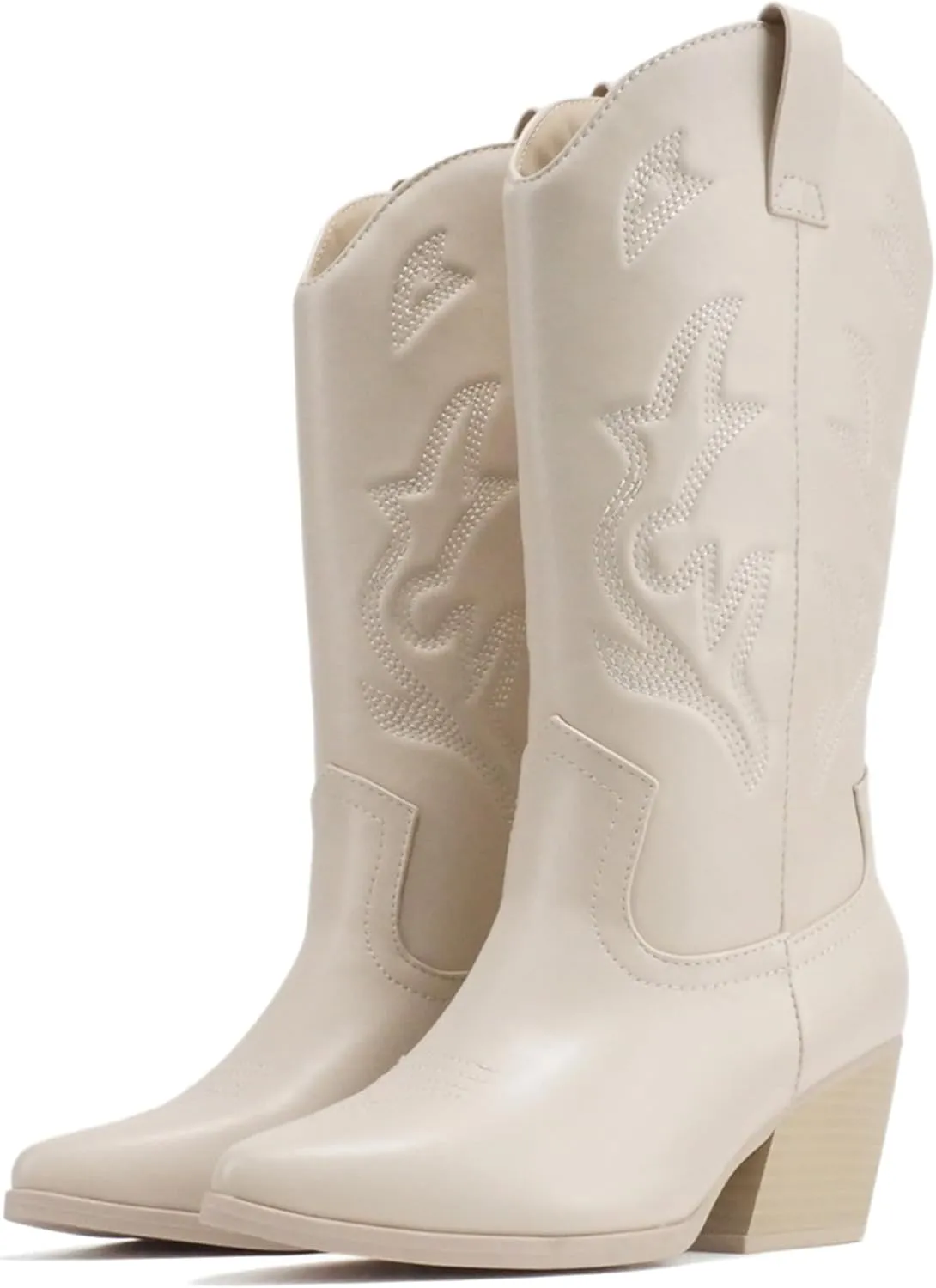Soda Orville ~ Women Western Cowboy Stitched Pointe Toe Heel Ankle Mid Shaft Fashion Boots