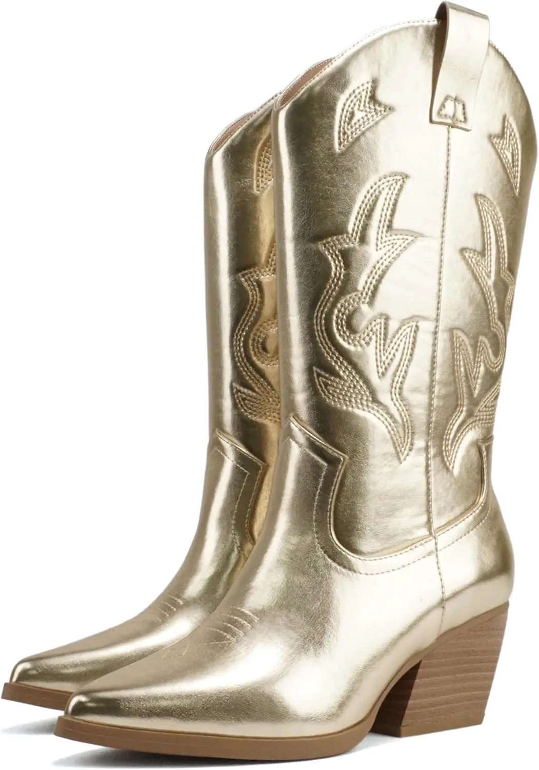 Soda Orville ~ Women Western Cowboy Stitched Pointe Toe Heel Ankle Mid Shaft Fashion Boots