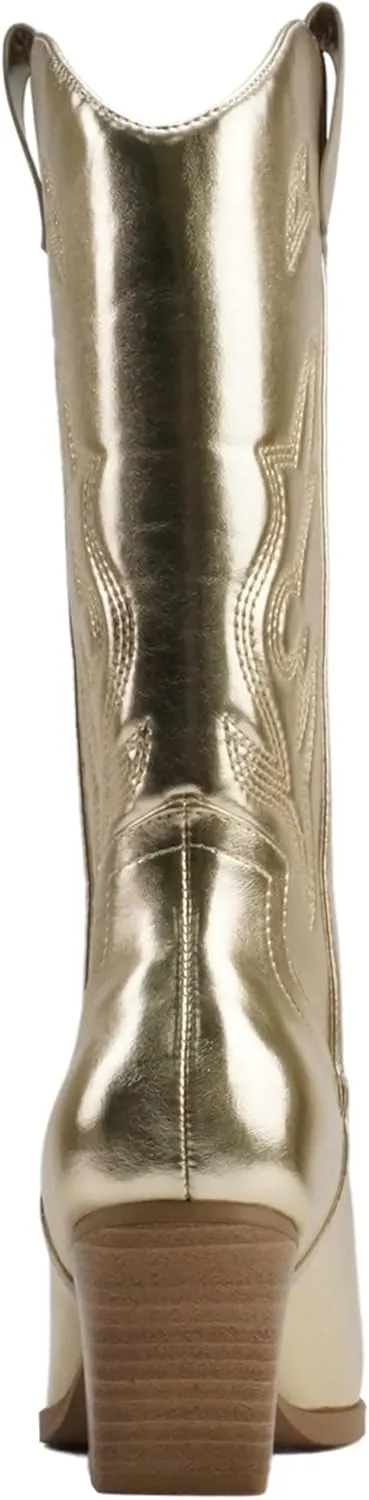 Soda Orville ~ Women Western Cowboy Stitched Pointe Toe Heel Ankle Mid Shaft Fashion Boots