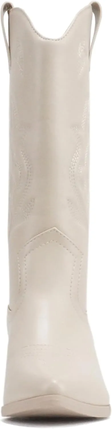 Soda Orville ~ Women Western Cowboy Stitched Pointe Toe Heel Ankle Mid Shaft Fashion Boots