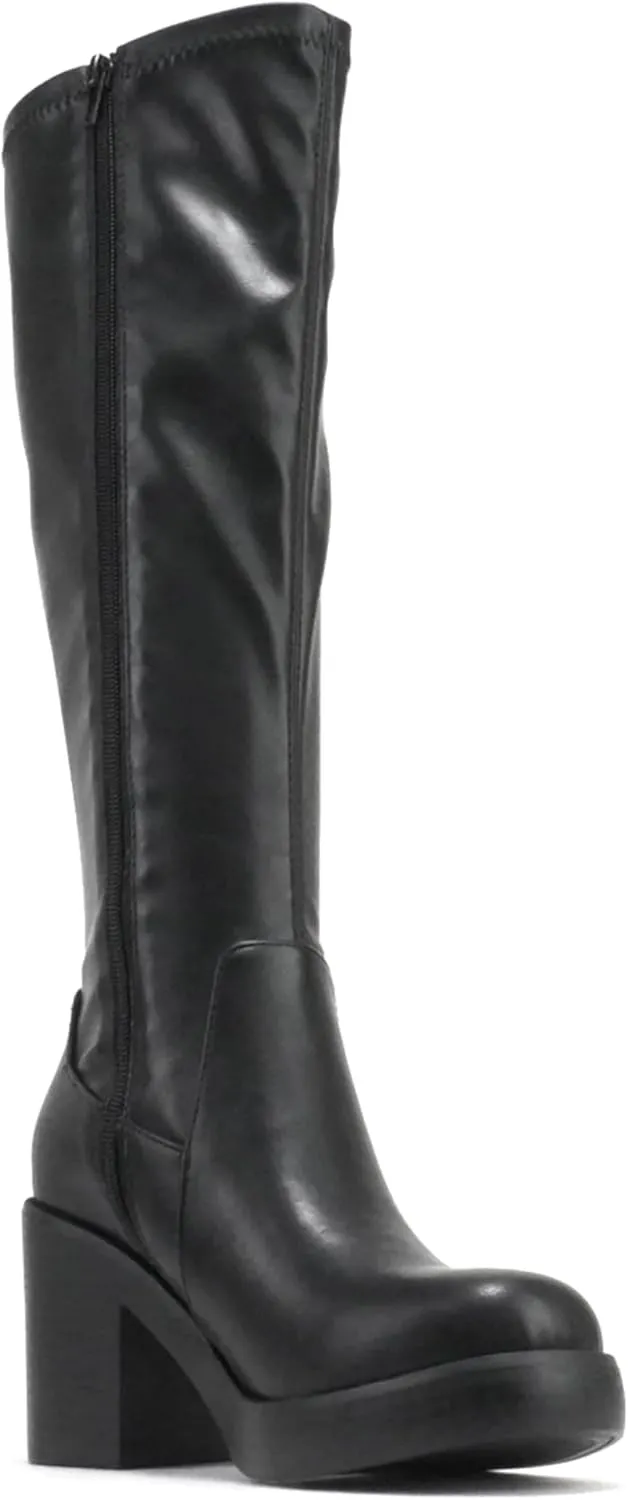 Soda Sonia ~ Women Knee High Chunky Block Heel Platform Boots