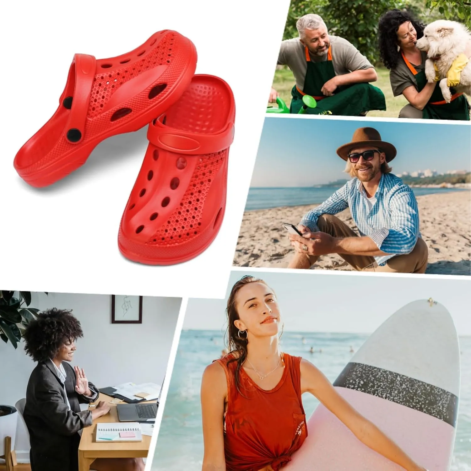 SOSOWHLTE Men's Women's Arch Support Clogs,Unisex Garden Shoes Comfortable Slip-on Outdoor Sandals Slippers for Beach Casual