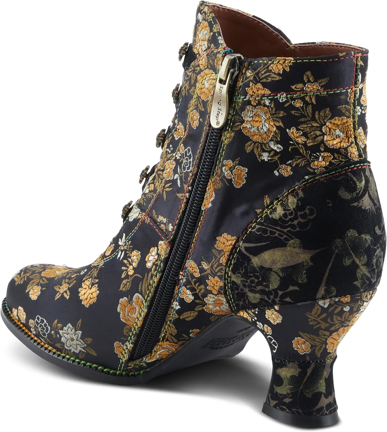 Spring Step L'Artiste Rivka Women's Embroidered Bootie - Artisan Style, Vivid & Comfortable Ankle Boots