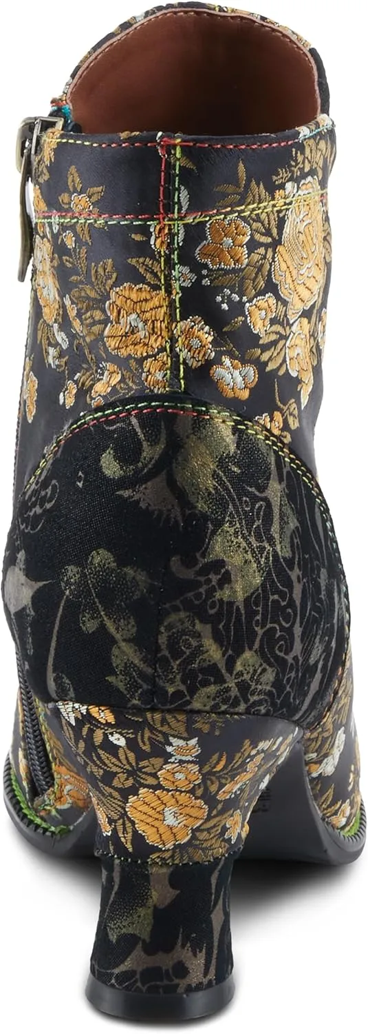 Spring Step L'Artiste Rivka Women's Embroidered Bootie - Artisan Style, Vivid & Comfortable Ankle Boots