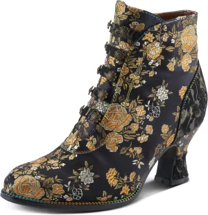 Spring Step L'Artiste Rivka Women's Embroidered Bootie - Artisan Style, Vivid & Comfortable Ankle Boots