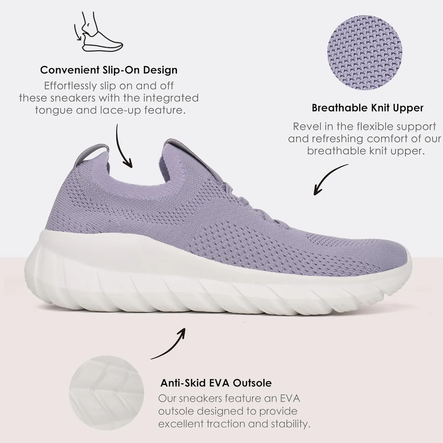 starmerx Womens Plus-Size Slip-On Knit Sneakers Comfortable Lightweight Tennis Shoes Walking Shoes Size 12 13 14 15 US