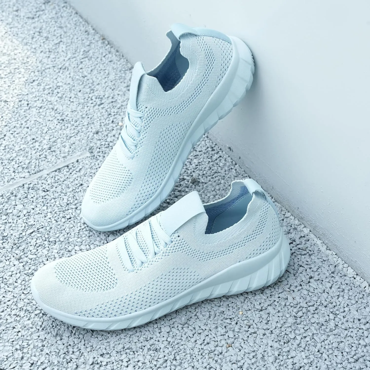 starmerx Womens Plus-Size Slip-On Knit Sneakers Comfortable Lightweight Tennis Shoes Walking Shoes Size 12 13 14 15 US