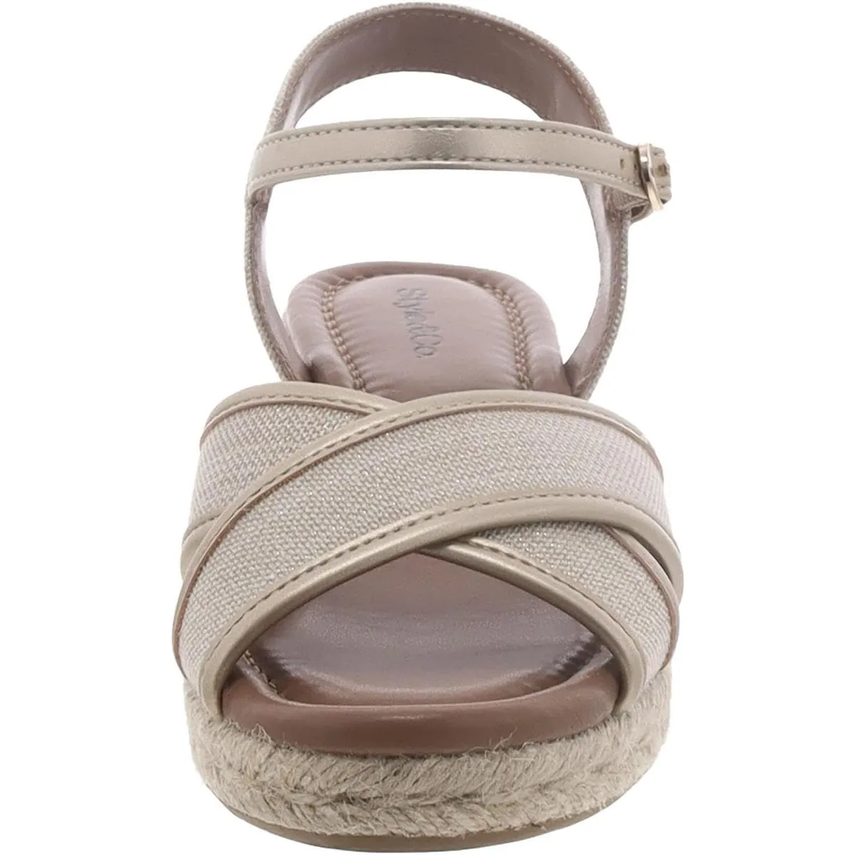 Style & Co. Womens Leahh Metallic Canvas Espadrilles Gold 7 Medium (B,M)