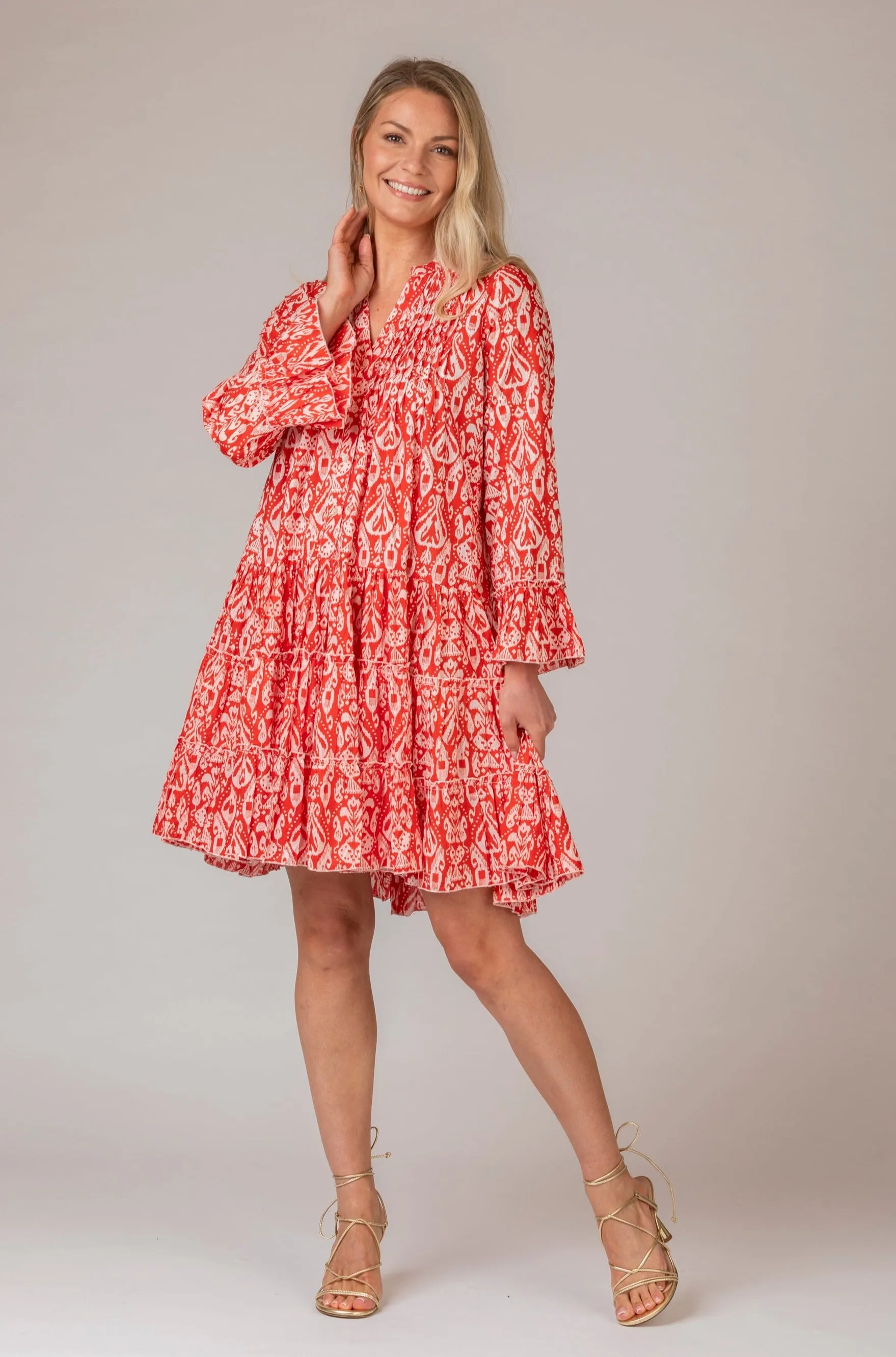 The Lobster Dress Red Print | Handprint Dream Apparel