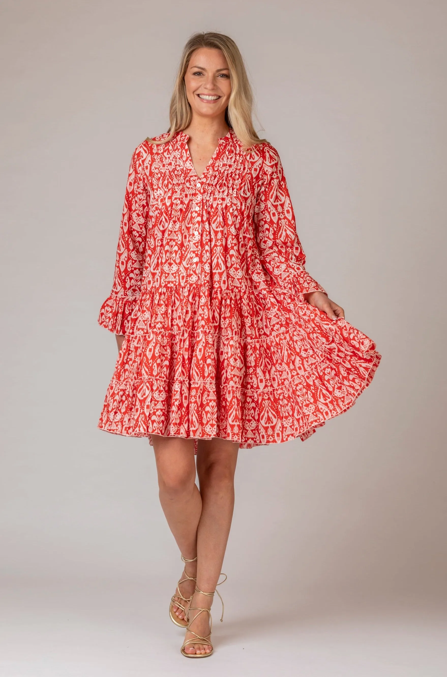 The Lobster Dress Red Print | Handprint Dream Apparel