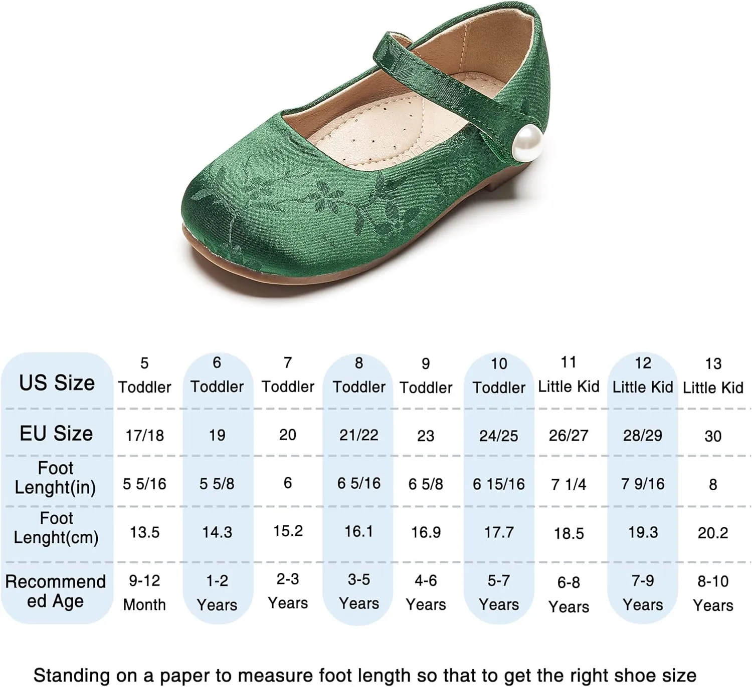 THEE BRON Little Girls Princess Shoes 3-12 Years Ballet Flats Soft Non-Slip Dress Shoes for Wide Feet