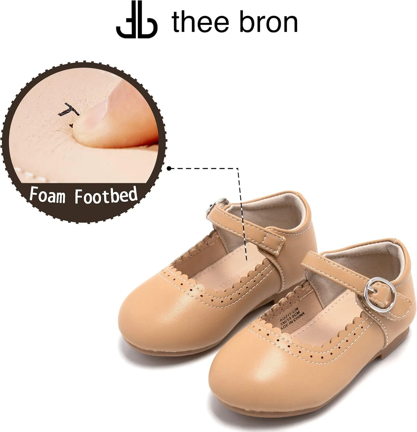 THEE BRON Toddler Mary Janes | Arch Support Leather Princess Shoes | Birthday Party Flats
