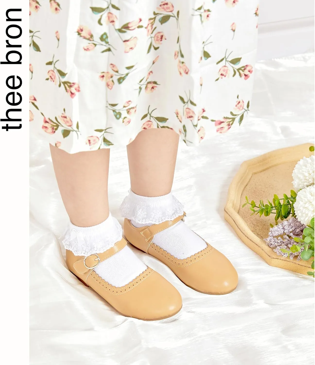 THEE BRON Toddler Mary Janes | Arch Support Leather Princess Shoes | Birthday Party Flats