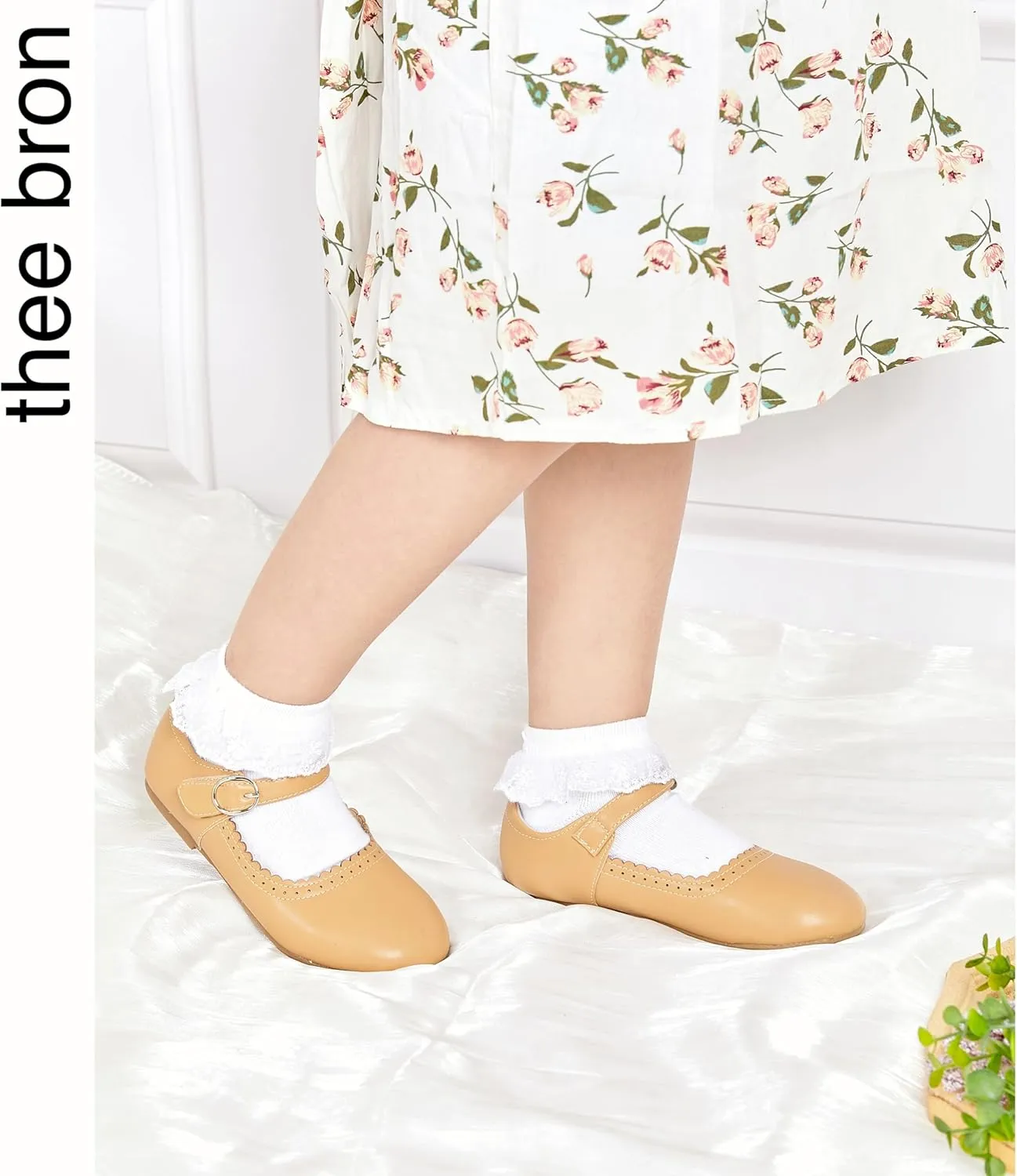 THEE BRON Toddler Mary Janes | Arch Support Leather Princess Shoes | Birthday Party Flats