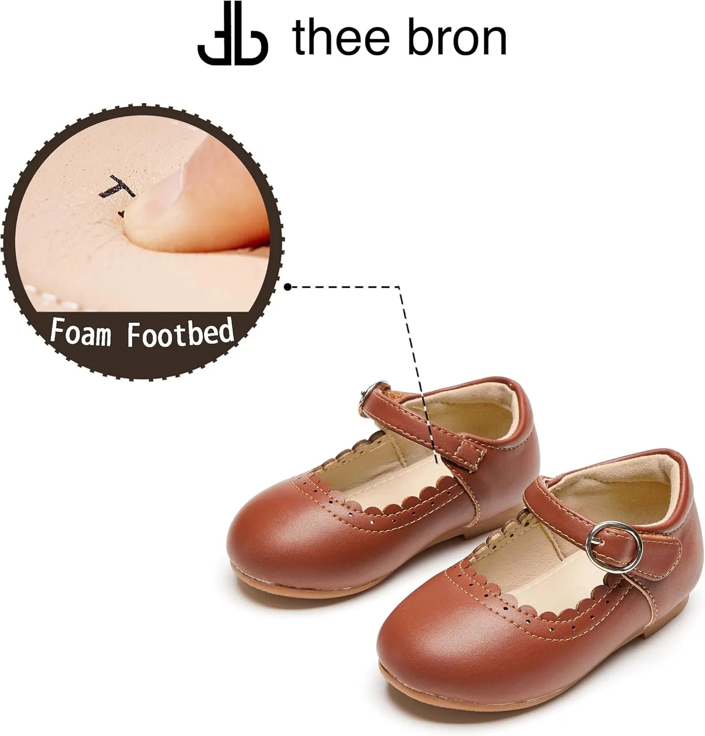 THEE BRON Toddler Mary Janes | Arch Support Leather Princess Shoes | Birthday Party Flats