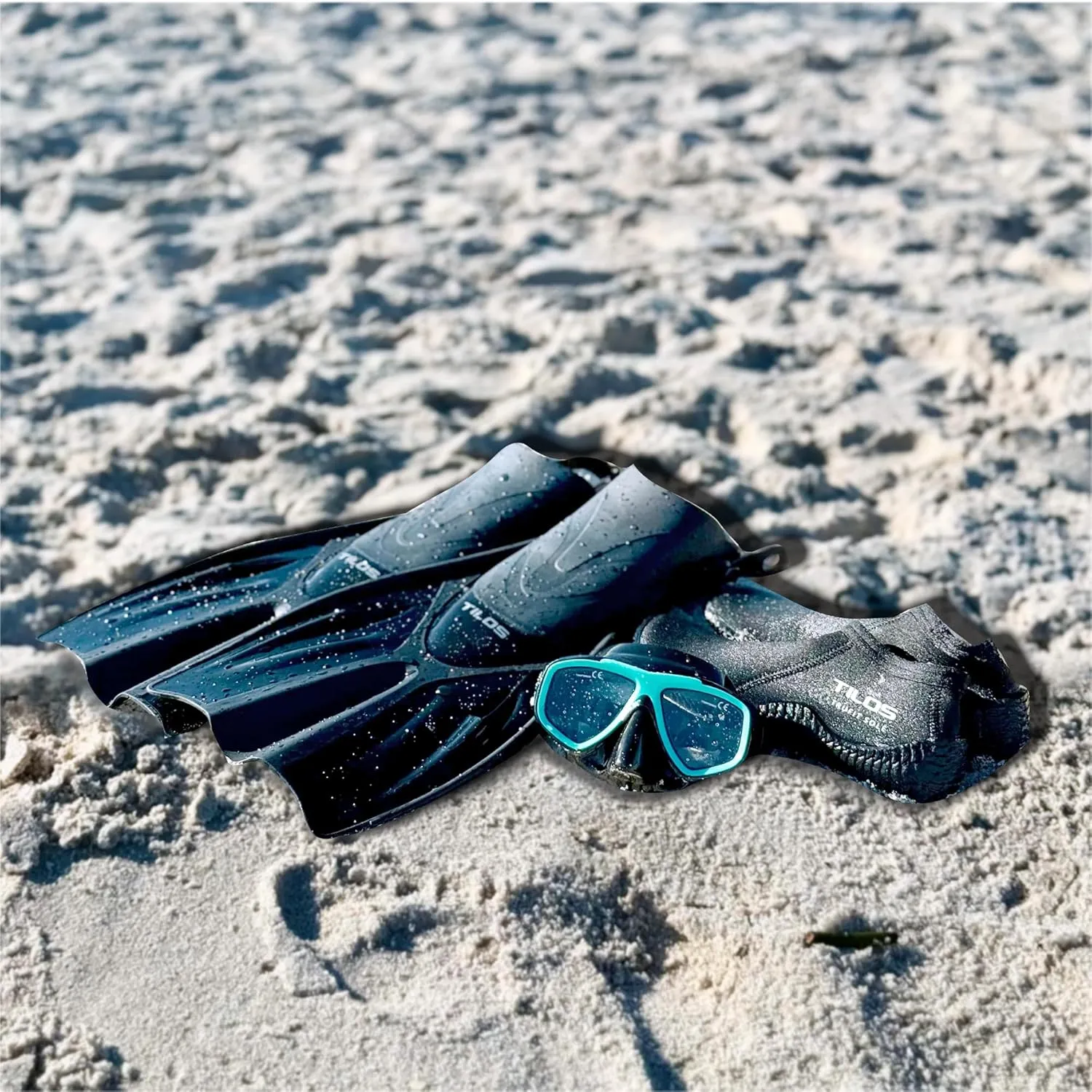 Tilos Getaway Large Open Heel Snorkeling Fins - Travel-Friendly, Adjustable Flippers for Wide Feet