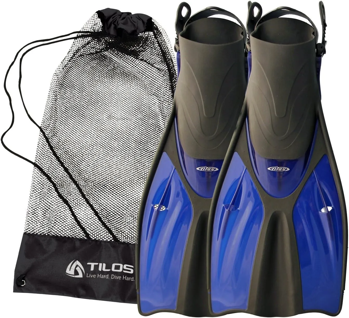 Tilos Getaway Large Open Heel Snorkeling Fins - Travel-Friendly, Adjustable Flippers for Wide Feet