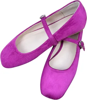 TN TANGNEST Women's Retro Color Block Mary Jane Flats Elegant Square Toe One Line Strap Ballet Flats Slip On Casual Flats