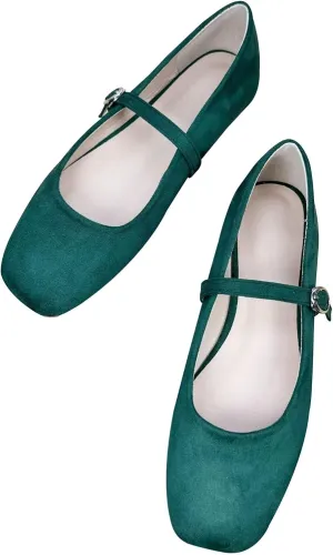 TN TANGNEST Women's Retro Color Block Mary Jane Flats Elegant Square Toe One Line Strap Ballet Flats Slip On Casual Flats