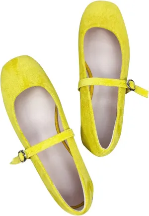 TN TANGNEST Women's Retro Color Block Mary Jane Flats Elegant Square Toe One Line Strap Ballet Flats Slip On Casual Flats