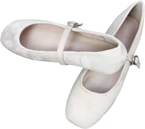 TN TANGNEST Women's Retro Color Block Mary Jane Flats Elegant Square Toe One Line Strap Ballet Flats Slip On Casual Flats