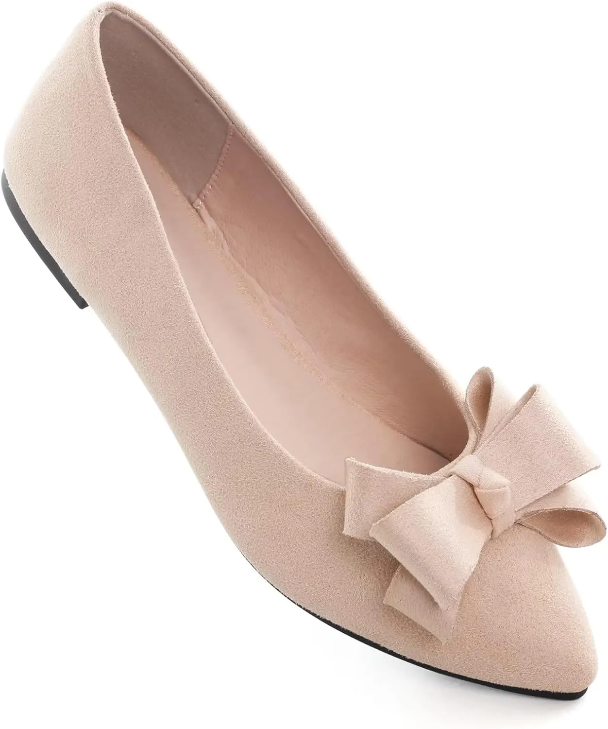 TN TANGNEST Women's Summer Dress Flats - Comfortable Pointed Toe Bowknot Ballet Shoes for Woman - Soft Suede Driving Flats