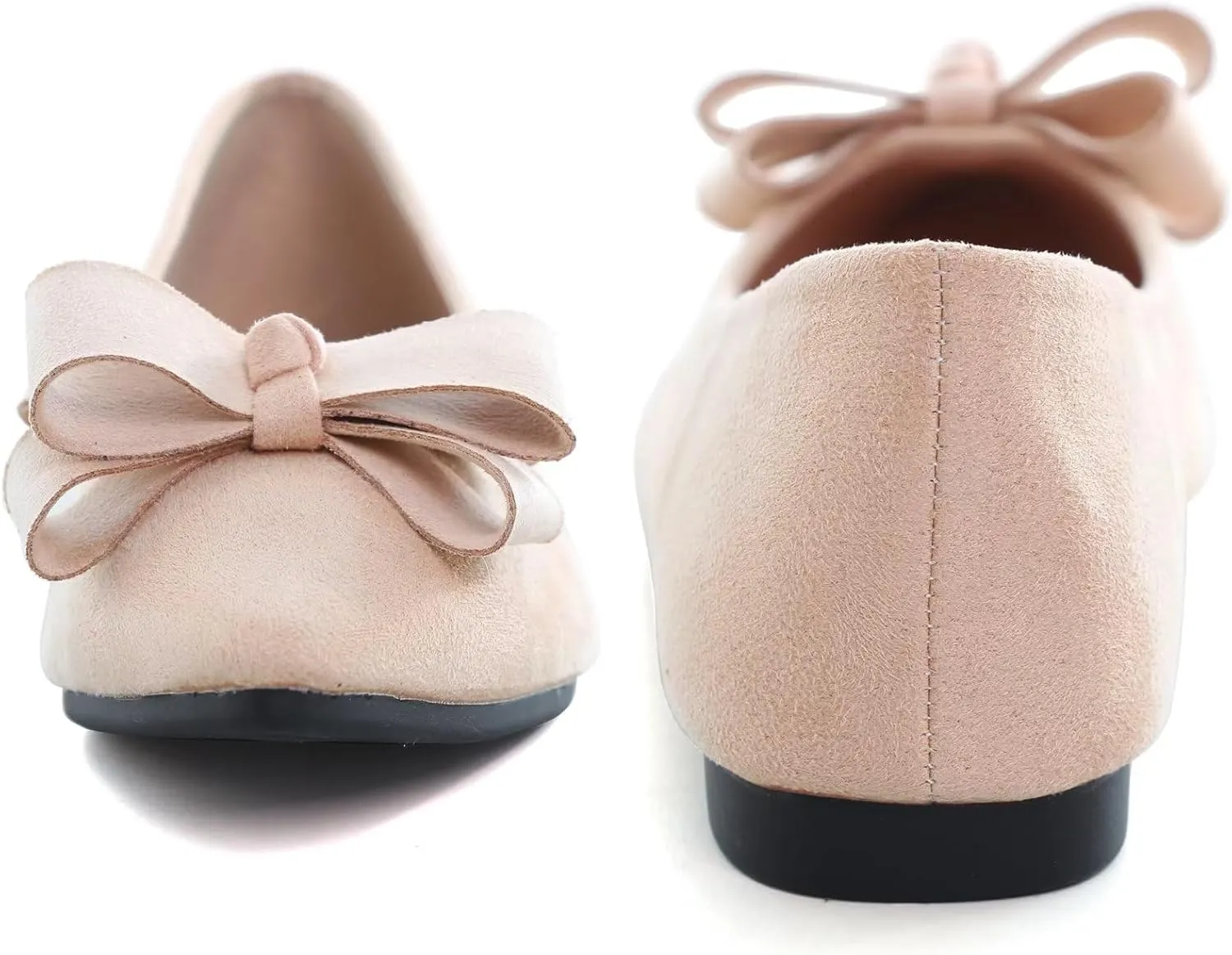 TN TANGNEST Women's Summer Dress Flats - Comfortable Pointed Toe Bowknot Ballet Shoes for Woman - Soft Suede Driving Flats
